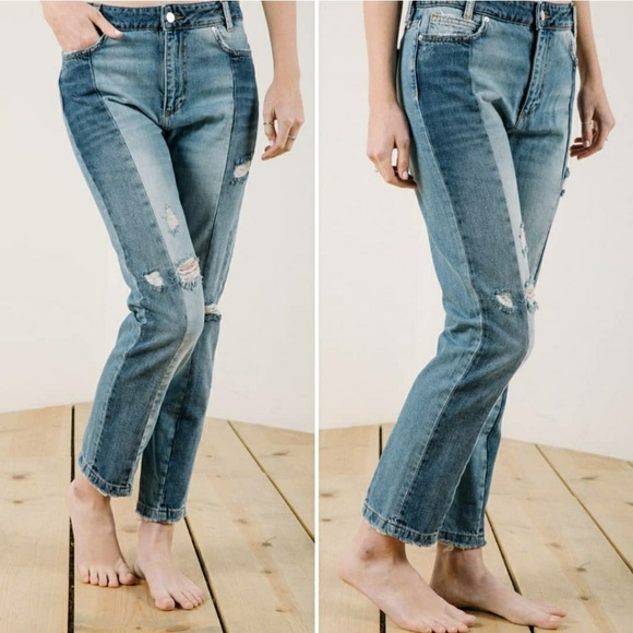 Free People Denim - Free People // The Patchwork Skinny Jeans Nwot